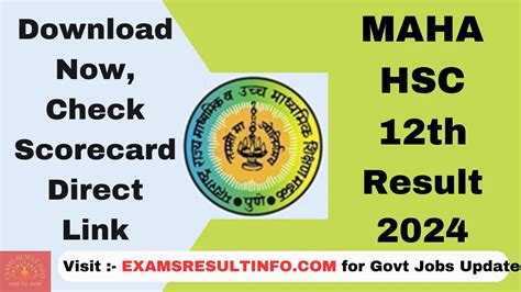 examsresultinfo.com 2024|Maha HSC Result 2024,12th Exam, Release Date.